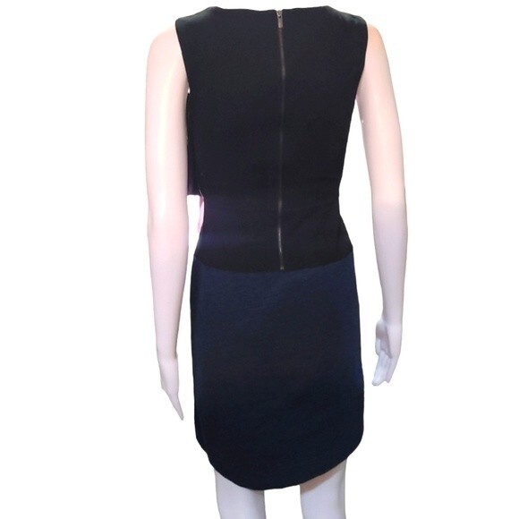 Anne Taylor Blue / Black Color Block Sheath Dress Petite - Picture 3 of 5